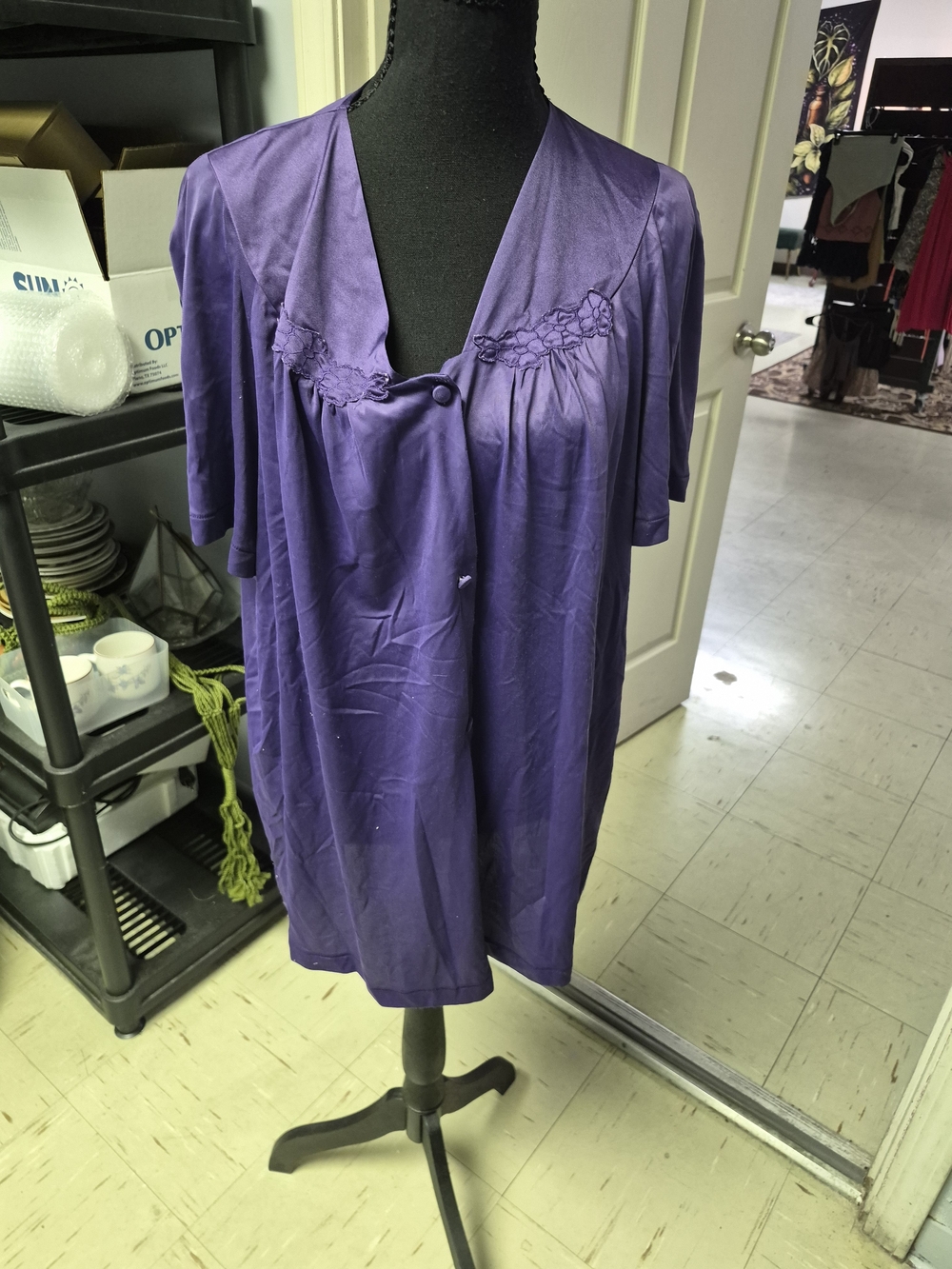 Vintage Women’s Purple Satin Sleep Set- Brand Unspecified